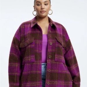 Good American Pop Thistle Plaid Shacket